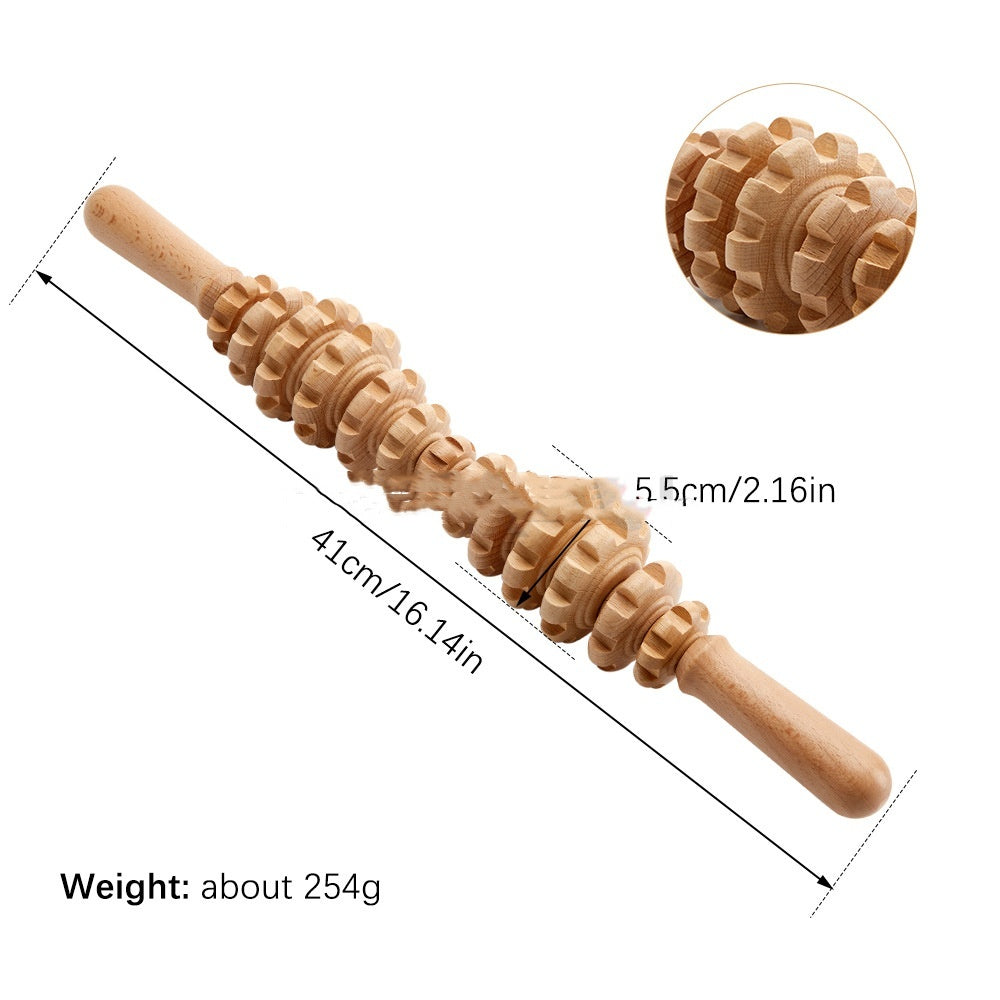 Wooden Massage Roller Suit Multifunctional Natural Massager For Men And Women