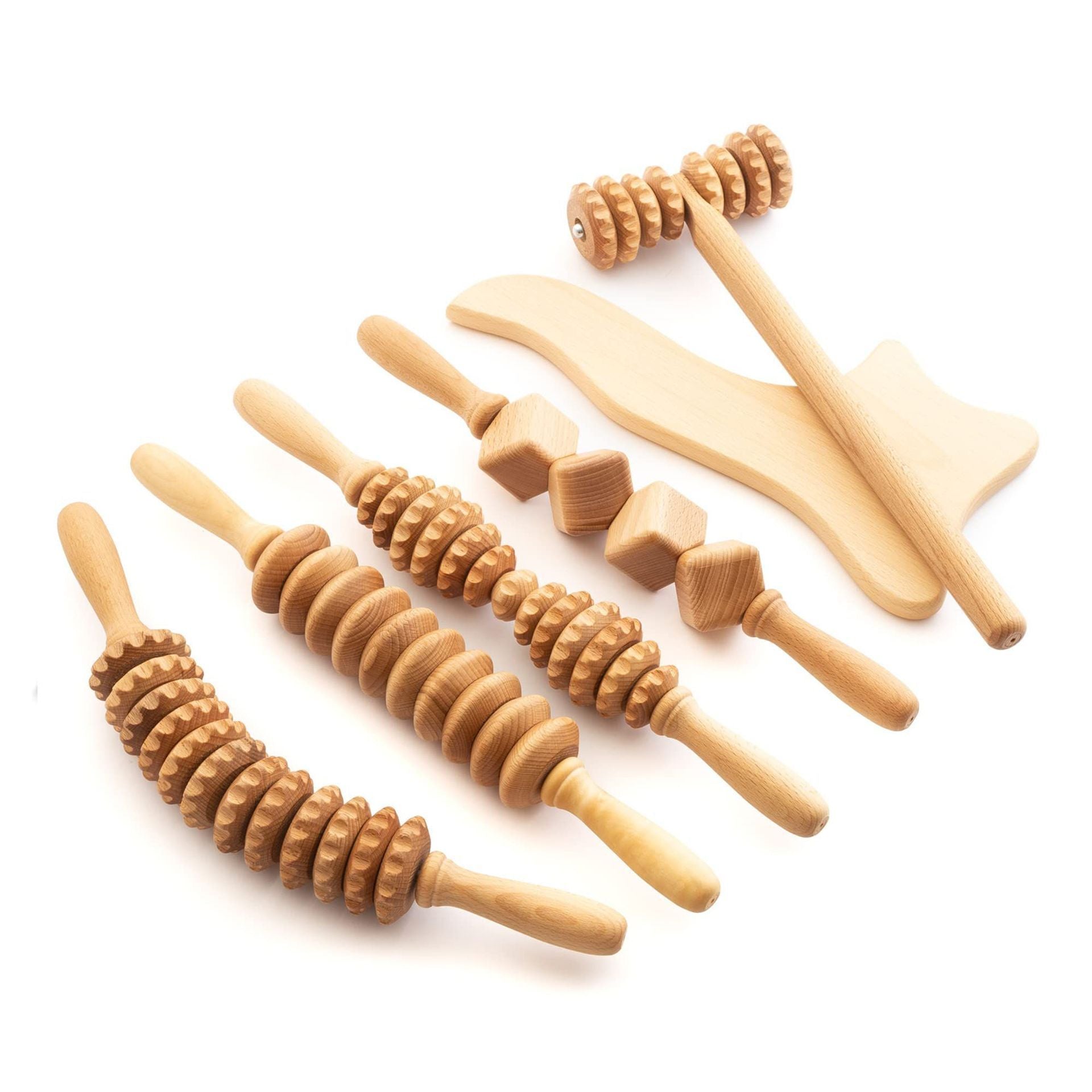 Wooden Massage Roller Suit Multifunctional Natural Massager For Men And Women